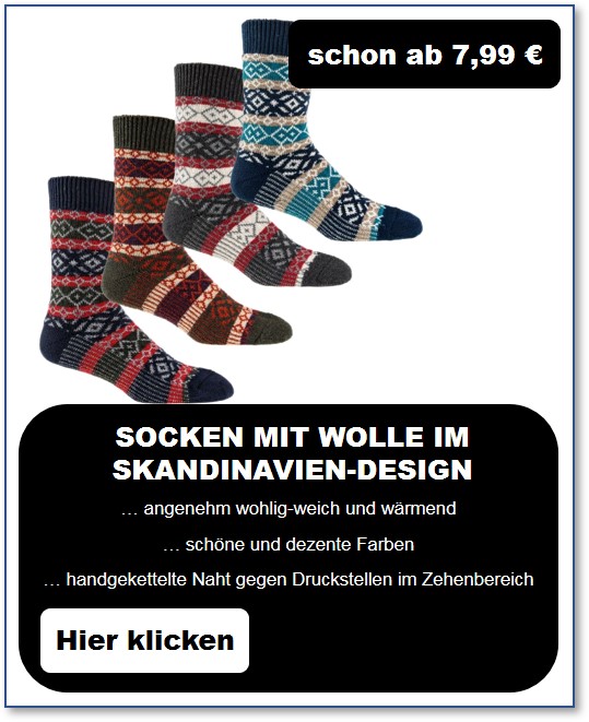 Socken mit Wolle Skandinavien-Design