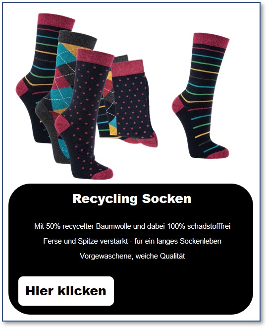 Socken aus Recycling Material