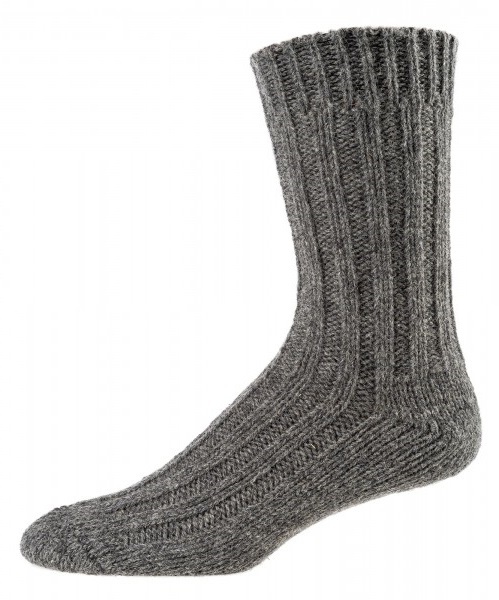 Socken mit Schafwolle und Alpaka,  "100% Naturfasern", Gr. 39-42, Graumelange