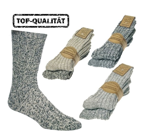 Norweger-Socken, Naturwarm mit Schafwolle, Gr. 39-42, Beige-Melange