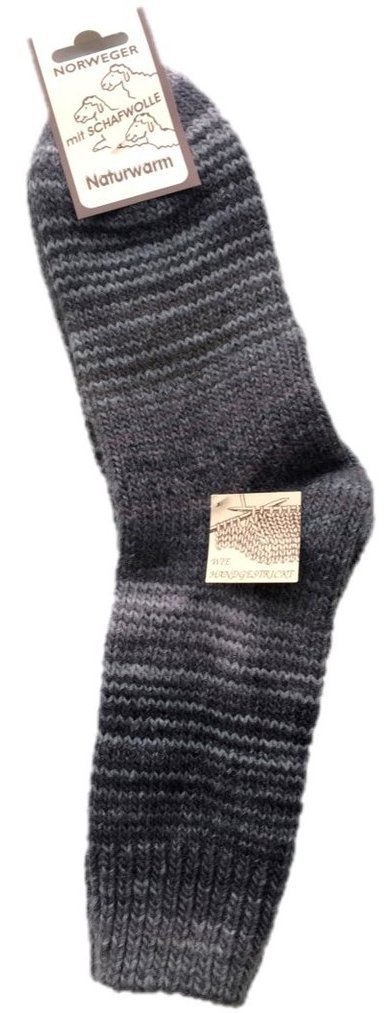 Wollsocken "wie handgemacht" - Skandinavien-Style, Größe 35-38, Anthrazit-Grau