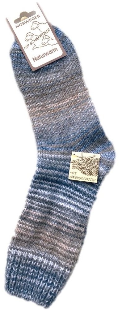 Wollsocken "wie handgemacht" - Skandinavien-Style, Größe 43-46, Grau-Beige