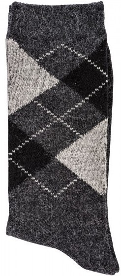 Karo-Socken mit Alpaka, Gr. 35-38, Anthrazit