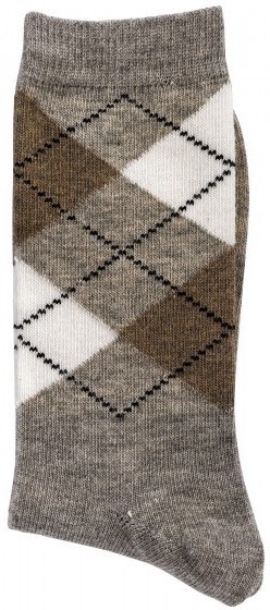 Karo-Socken mit Alpaka, Gr. 43-46, Hellgrau