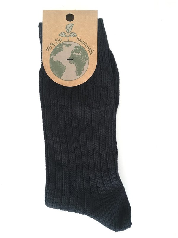 Socken aus BIO-Baumwolle für Damen und Herren, Gr. 43-46, Schwarz