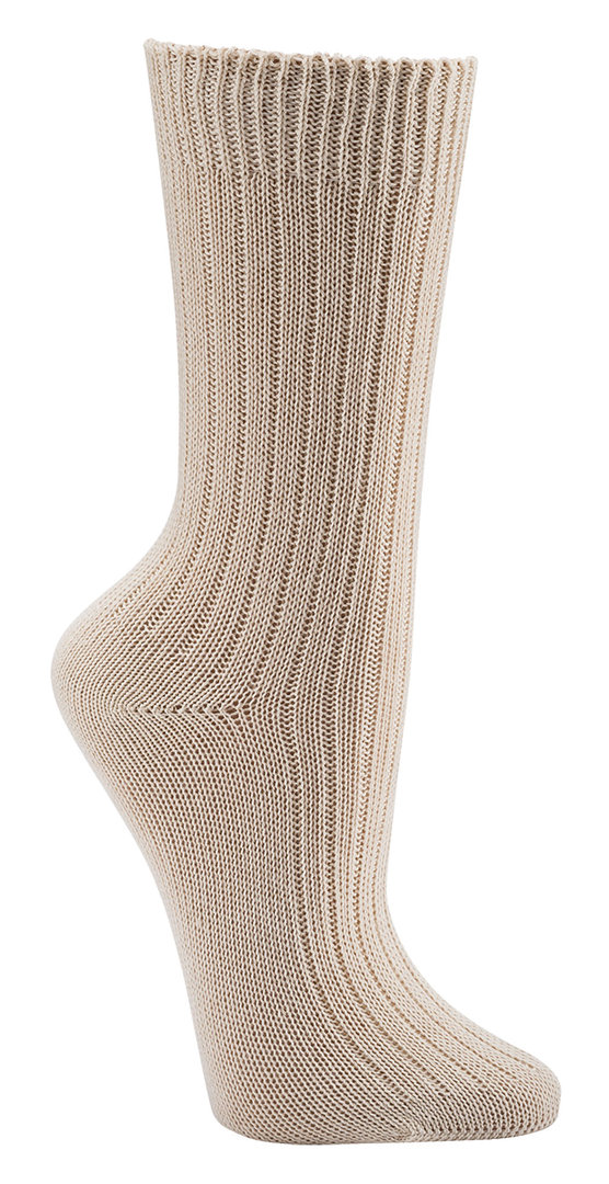 Socken aus BIO-Baumwolle für Damen und Herren, Gr. 43-46, Natur-Beige