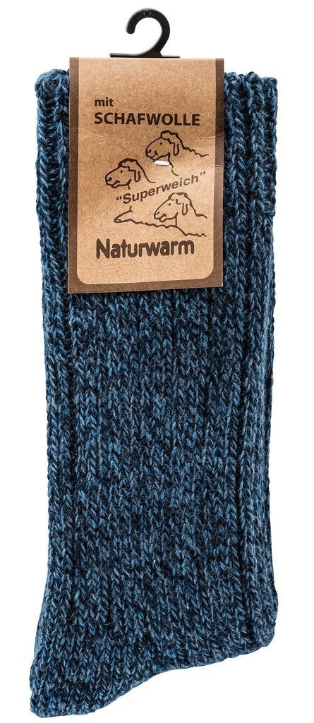 Norweger-Socken mit Schafwolle, Gr. 39-42, Blau