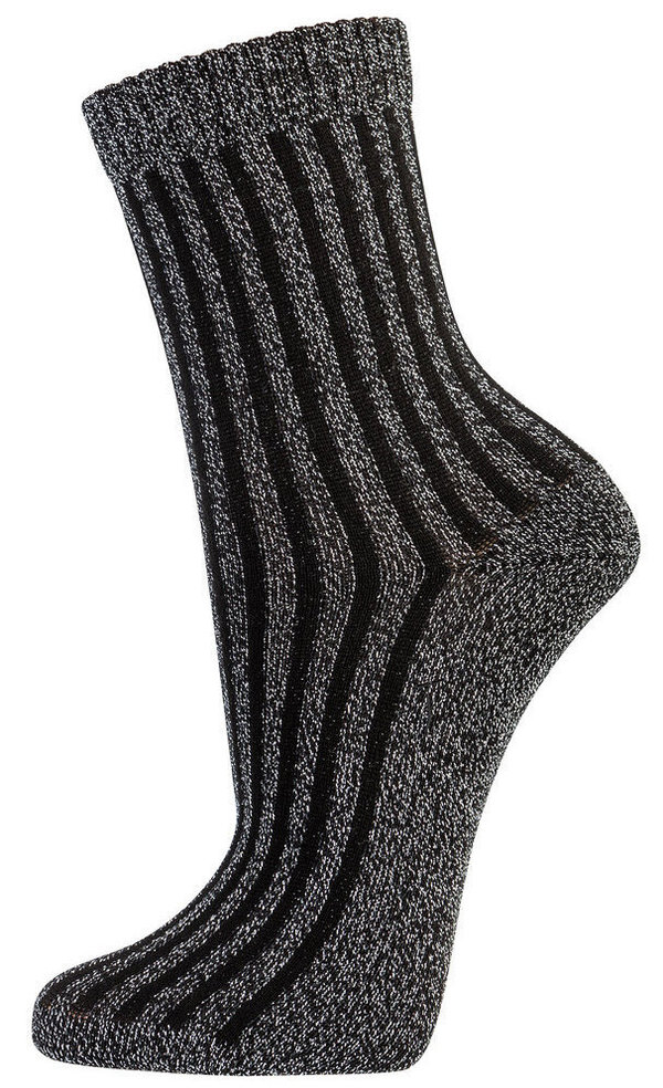 Damensocken in Streifendesign, Größe 35-38, Schwarz