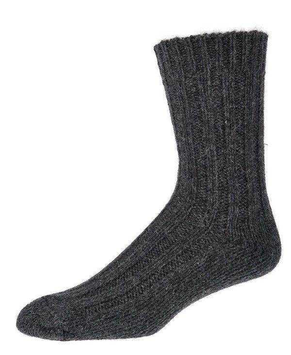 Socken mit Schafwolle und Alpaka, 100% Naturfasern, Gr. 43-46, Anthrazit