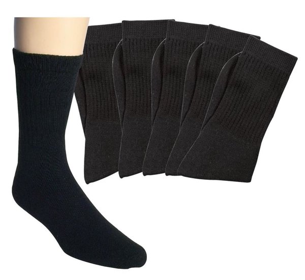5 Paar Sport Tennis Socken mit Baumwolle, schwarz, Größe 39-42