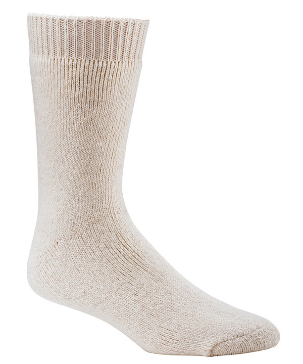 Vollplüsch Damen THERMO-Socken mit Wolle, Gr. 35-38, Wollweiß