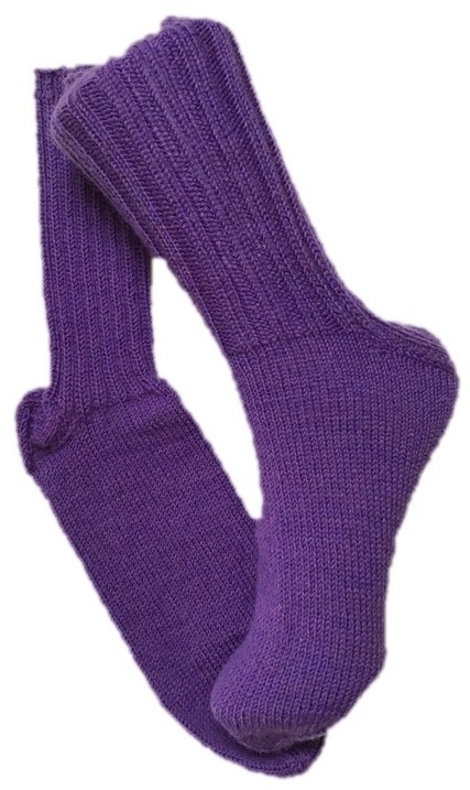 Handgestrickte Socken, Gr. 43/44, Lila