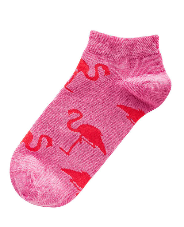 Sneakers-Kurzsöckchen "Flamingo" , Größe 35-38, Pink