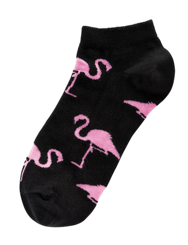 Sneakers-Kurzsöckchen "Flamingo", Größe 39-42, Schwarz