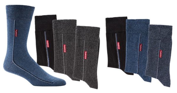 Herrensocken Motiv-Socken, Größe 39-42, Grau