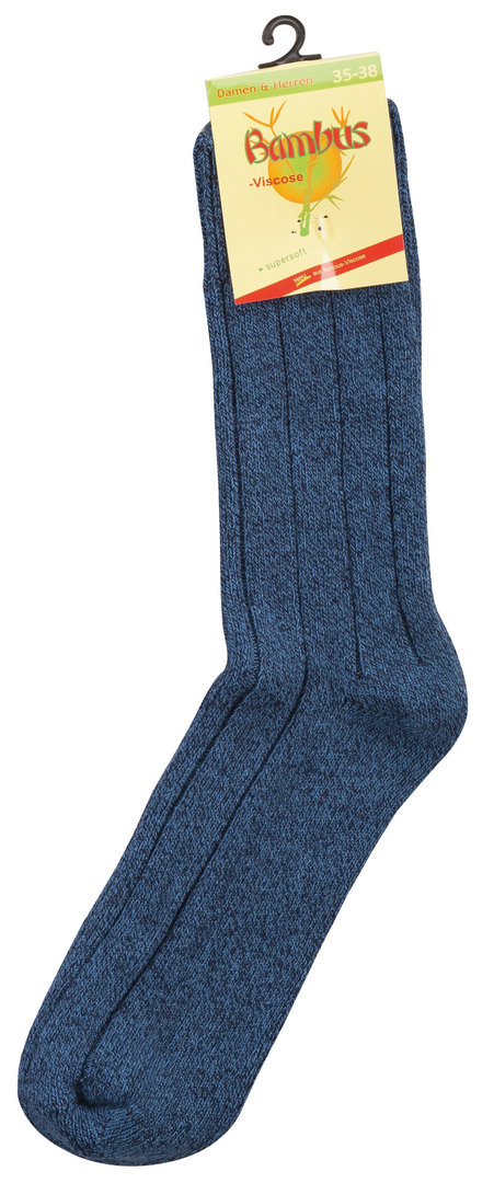 Warme Socken mit Viskose (Bambuszellstoff), Größe 35,38, Blau