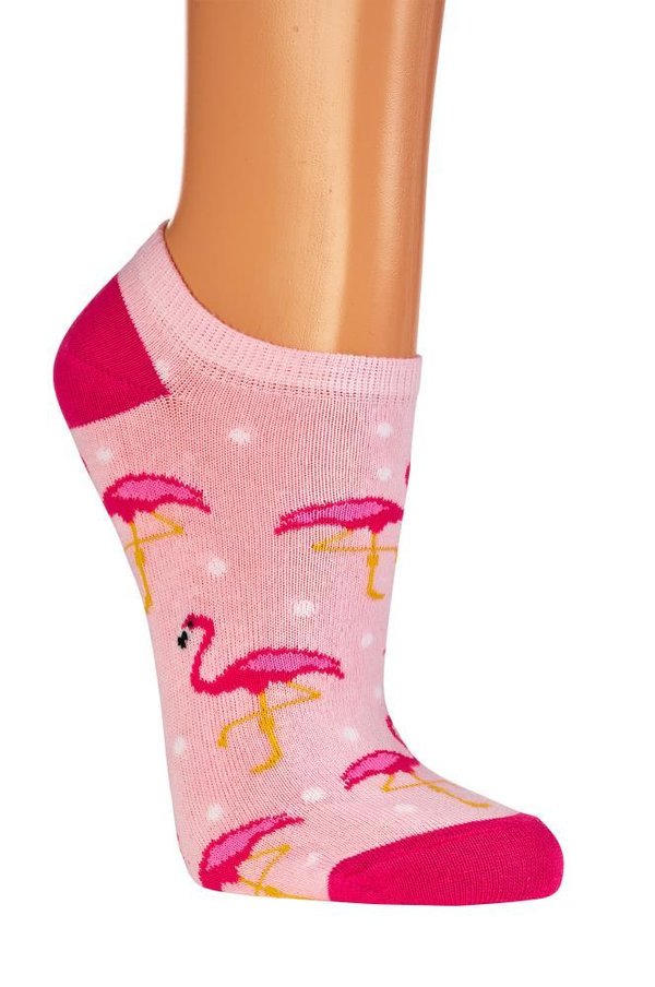Sneakers-Kurzsöckchen "Tropischer Flamingo", Größe 35-38