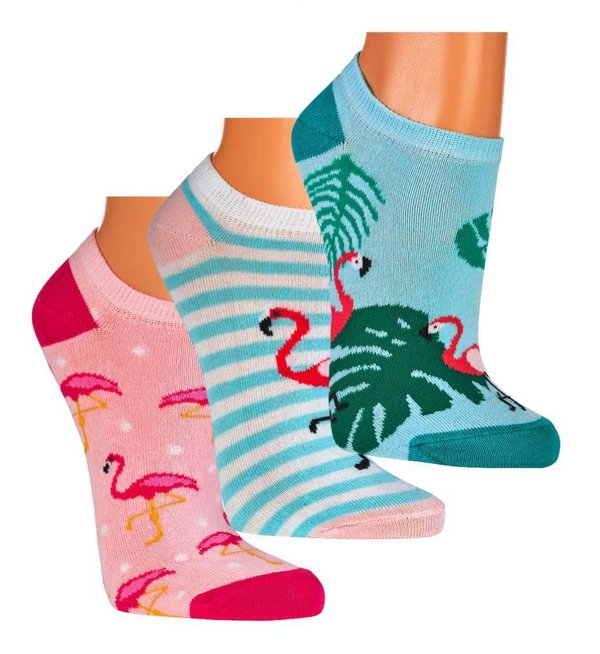 Sneakers-Kurzsöckchen "Tropischer Flamingo", Größe 39-42
