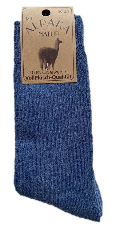 Vollplüsch-Söckchen mit Alpaka, Gr. 39-42, Jeans