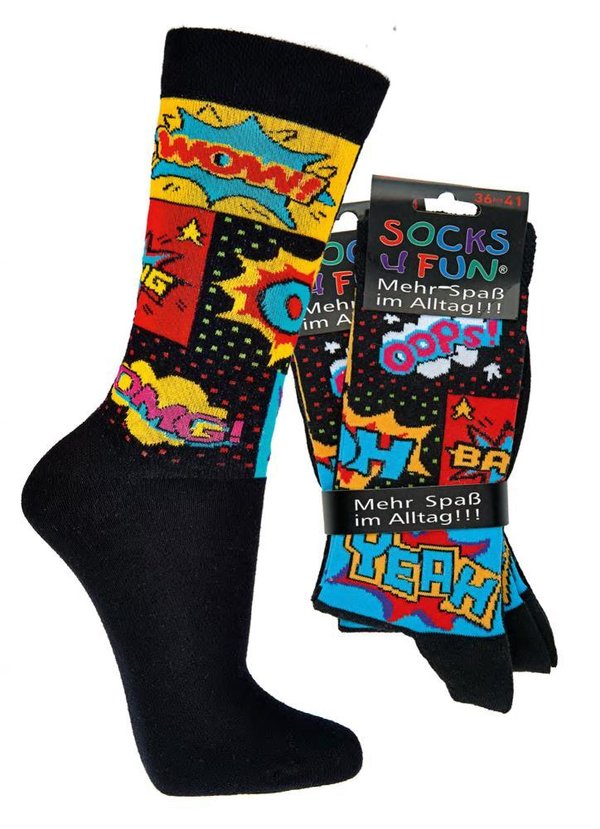 2er Pack Socks4Fun "Pop Art", Größe 36-41