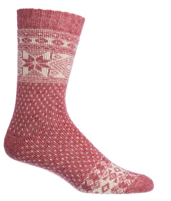 Norweger-Socken Mit Merino- und Alpakawolle , Gr. 35-38, Rosa