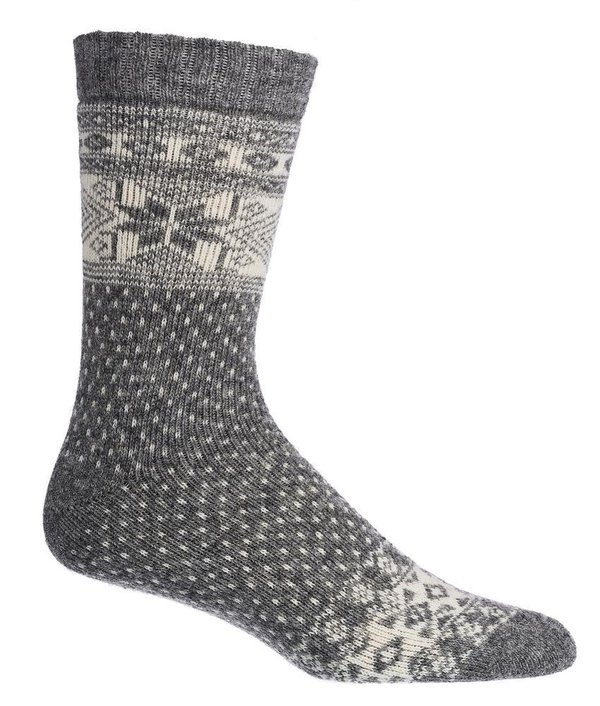 Norweger-Socken Mit Merino- und Alpakawolle , Gr. 35-38, Grau