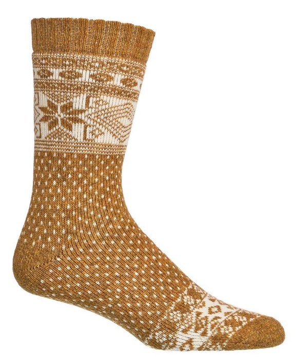 Norweger-Socken Mit Merino- und Alpakawolle , Gr. 35-38, Senf