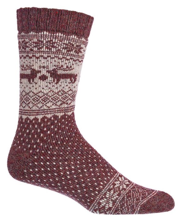 Norweger-Socken Mit Merino- und Alpakawolle, Gr. 39-42, Bordeaux