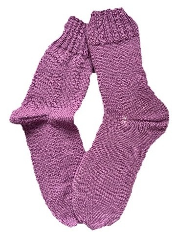 Handgestrickte Socken, Gr. 41/42,  Lila