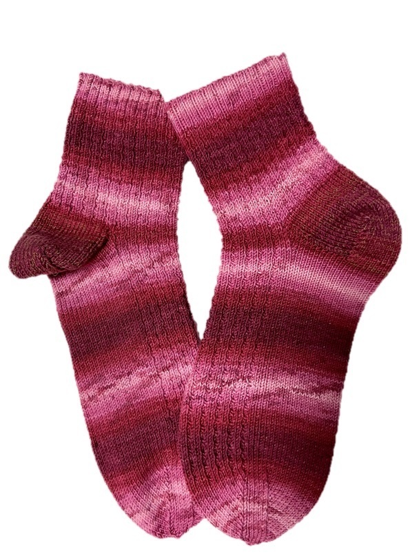 Handgestrickte Socken, Gr. 42/43,  Pink/ Rosa