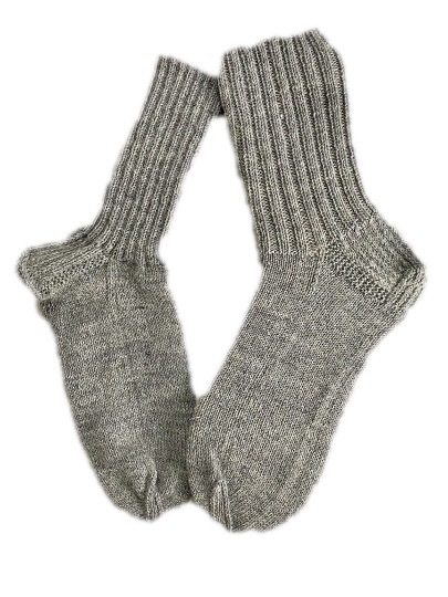 Handgestrickte Socken, Gr. 41/42, Grau