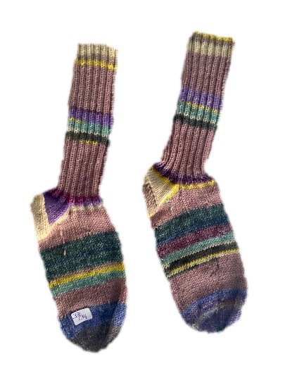Handgestrickte Socken für Kinder, Gr. 33/34, Bunt