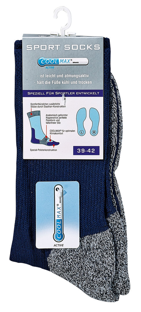 COOLMAX® Trekking-Socken, Größe 35-38, Marine
