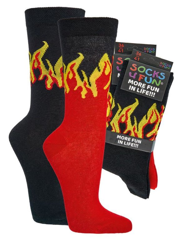 2er Pack Socks4Fun "Flammen", Größe 36-41