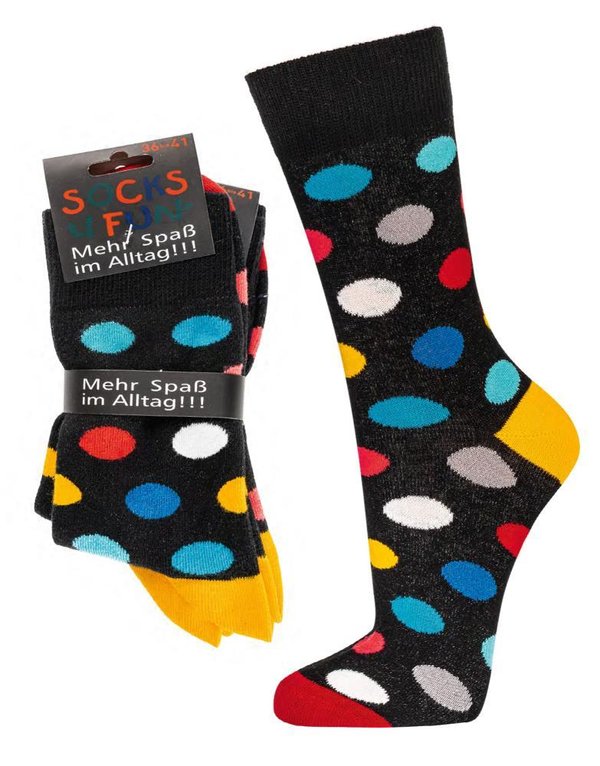 2er Pack Socks4Fun "Dots", Größe 36-41