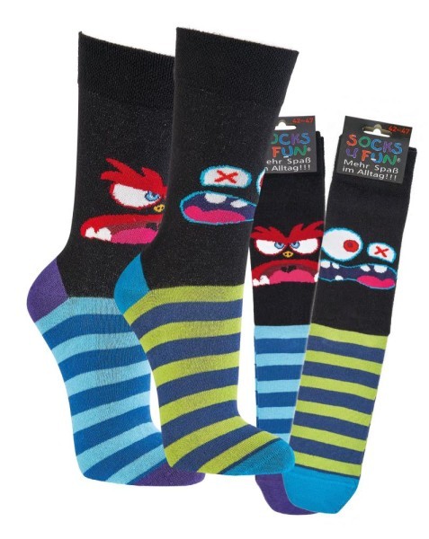 2er Pack Socks4Fun "Monster", Größe 36-41