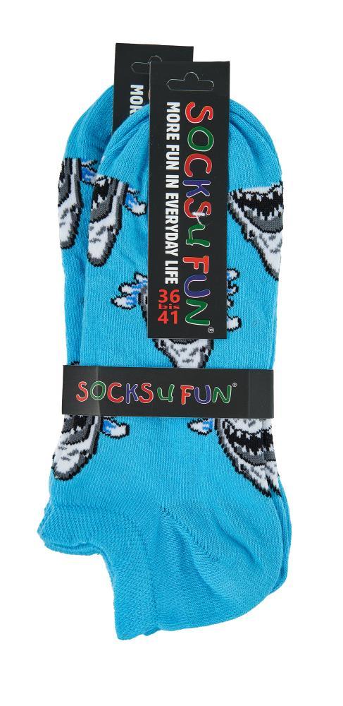 2er Pack Socks4Fun Sneaker "Hai", Größe 36-41