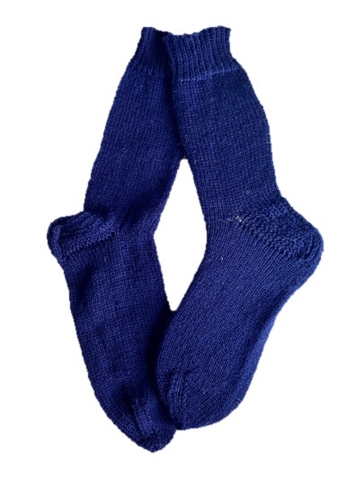 Handgestrickte Socken, Gr. 41/42,  Blau