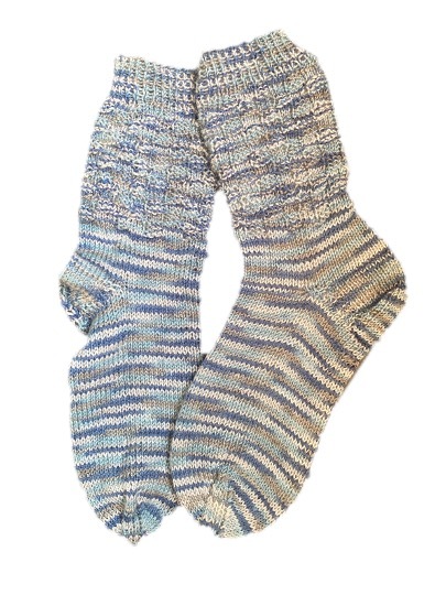 Handgestrickte Socken, 2. Wahl, Gr. 38/39, Blau