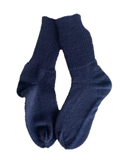 Handgestrickte Socken, Gr. 38/39, Blau