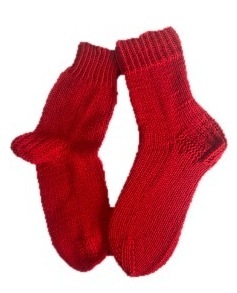 Handgestrickte Socken, 2.Wahl, Gr. 39/40, Rot