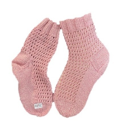Handgestrickte Socken, Gr. 36/37, Rosa