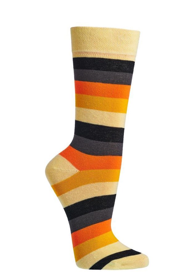 Bio Unisex Trend-Socken "Streifen", Gr. 36-41, Gelb