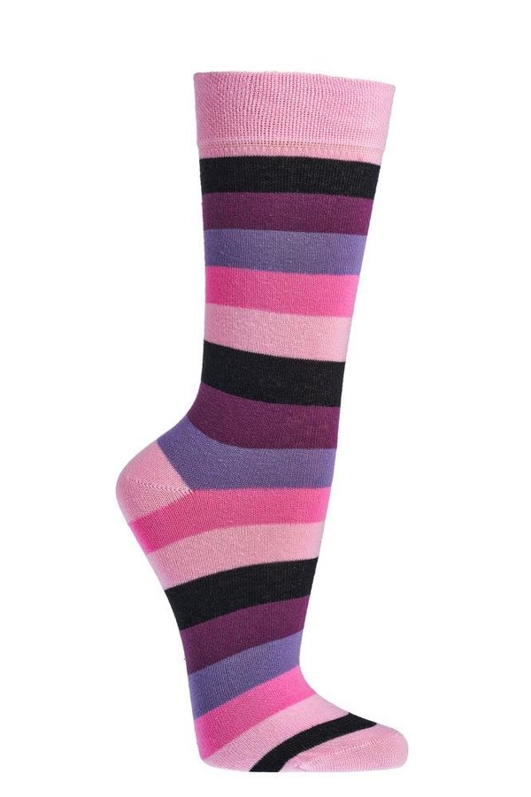 Bio Unisex Trend-Socken "Streifen", Gr. 42-47, Rosa