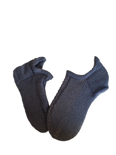 Handgestrickte Socken, Sneaker,  Gr. 37/38, Grau
