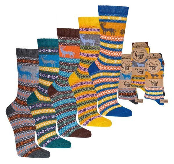 "Hygge" Socken mit Wolle, Gr. 35-38, Gelb/ Grau