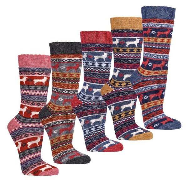 Socken "Peru" Mit Merino- und Alpakawolle, Gr. 35-38, Rot