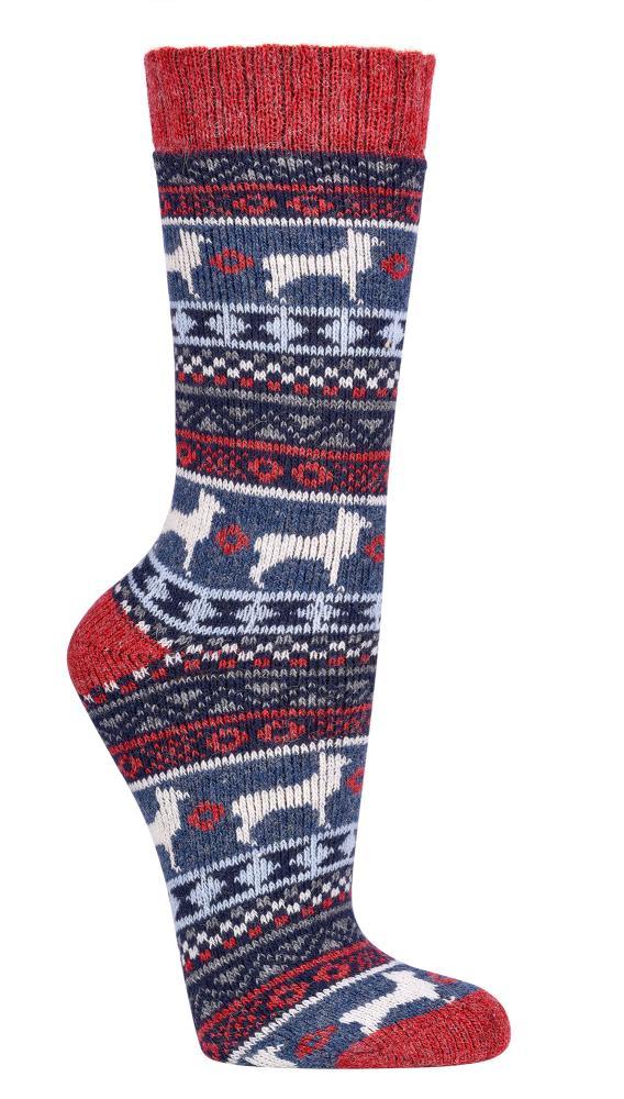 Socken "Peru" Mit Merino- und Alpakawolle, Gr. 35-38, Rot