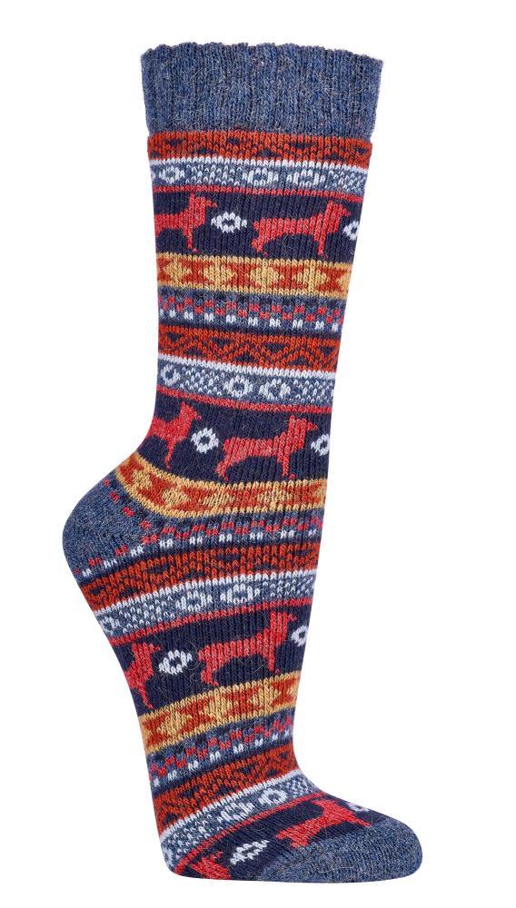 Socken "Peru" Mit Merino- und Alpakawolle, Gr. 39-42, Blau