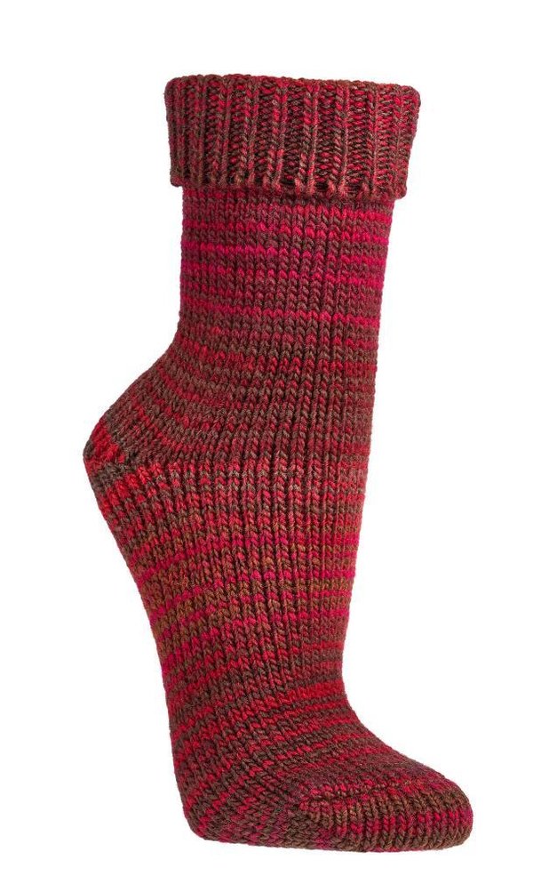 Wollsocken "wie handgemacht" - Skandinavien-Style, Größe 39-42, Rot